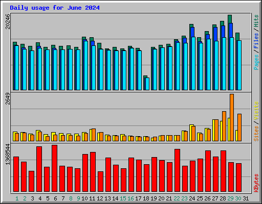 Daily usage for June 2024