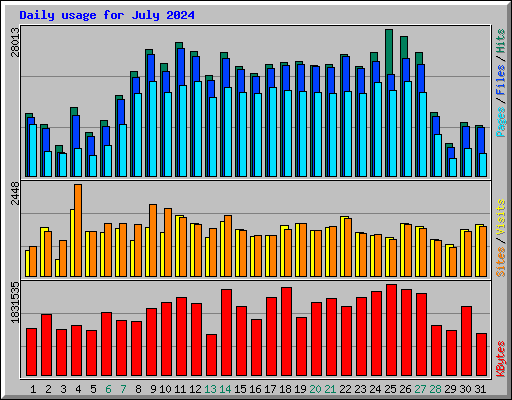 Daily usage for July 2024