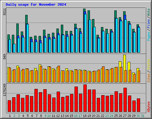 Daily usage for November 2024