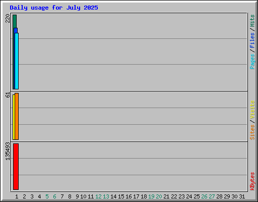 Daily usage for July 2025